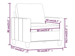 Sillón Crema 60 cm Piel Sintética