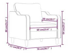 Sillón Crema 60 cm Tela