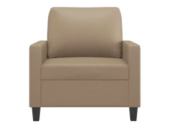 Sillón cuero sintético color capuchino 60 cm