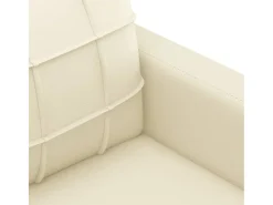 Sillón cuero sintético crema 60 cm
