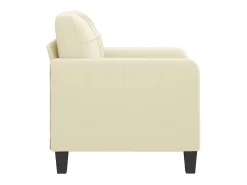 Sillón cuero sintético crema 60 cm