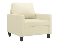 Sillón cuero sintético crema 60 cm