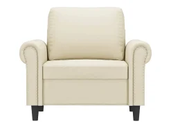 Sillón cuero sintético crema 60 cm