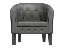 Sillón cuero sintético gris