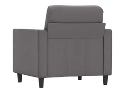 Sillón cuero sintético gris 60 cm