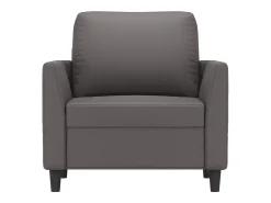 Sillón cuero sintético gris 60 cm