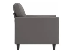 Sillón cuero sintético gris 60 cm