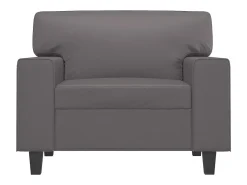 Sillón cuero sintético gris 60 cm