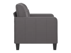 Sillón cuero sintético gris 60 cm