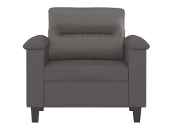 Sillón cuero sintético gris 60 cm