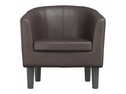 Sillón cuero sintético marrón