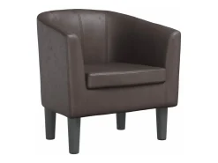 Sillón cuero sintético marrón
