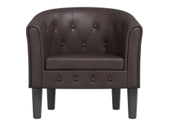 Sillón cuero sintético marrón