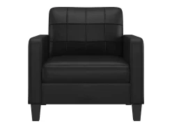 Sillón cuero sintético negro 60 cm