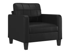 Sillón cuero sintético negro 60 cm