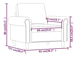 Sillón cuero sintético negro 60 cm