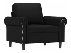 Sillón cuero sintético negro 60 cm