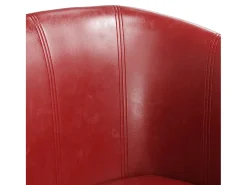 Sillón cuero sintético rojo tinto