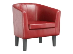 Sillón cuero sintético rojo tinto