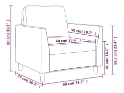 Sillón cuero sintético rojo tinto 60 cm