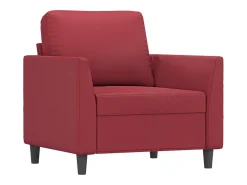 Sillón cuero sintético rojo tinto 60 cm