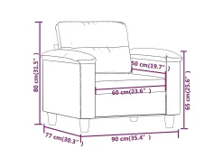 Sillón cuero sintético rojo tinto 60 cm