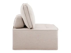 Sillón de 1 plaza en lino beige con respaldo acolchado - Estilo moderno - Para dormitorio o salón