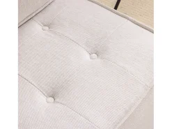 Sillón de 1 plaza en lino beige con respaldo acolchado - Estilo moderno - Para dormitorio o salón
