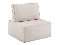 Sillón de 1 plaza en lino beige con respaldo acolchado - Estilo moderno - Para dormitorio o salón