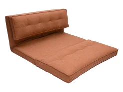 Sillón de 2 plazas convertible en tela terracota SALLY