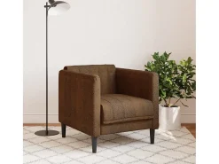 Sillón de ante sintético marrón