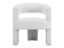 Sillón de bucle de tela color blanco FONTANOVA