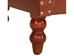 Sillón de cuero auténtico de cabra marrón