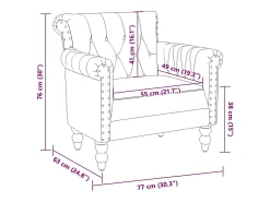 Sillón de cuero auténtico de cabra marrón