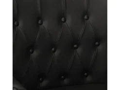 Sillón de cuero auténtico de cabra negro