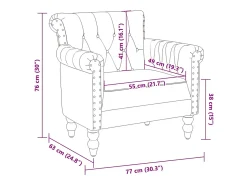 Sillón de cuero auténtico de cabra negro