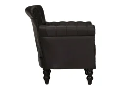 Sillón de cuero auténtico de cabra negro