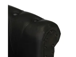 Sillón de cuero auténtico de cabra negro