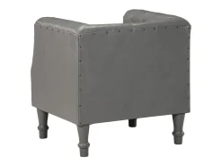Sillón de cuero auténtico gris