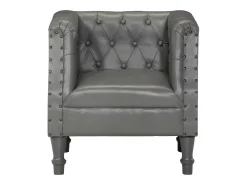 Sillón de cuero auténtico gris