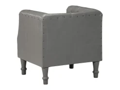 Sillón de cuero auténtico gris