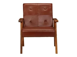 Sillón de cuero auténtico marrón
