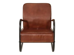 Sillón de cuero auténtico marrón
