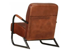 Sillón de cuero auténtico marrón
