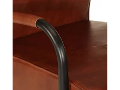 Sillón de cuero auténtico marrón