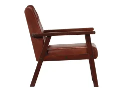 Sillón de cuero auténtico marrón oscuro