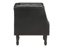 Sillón de cuero auténtico negro