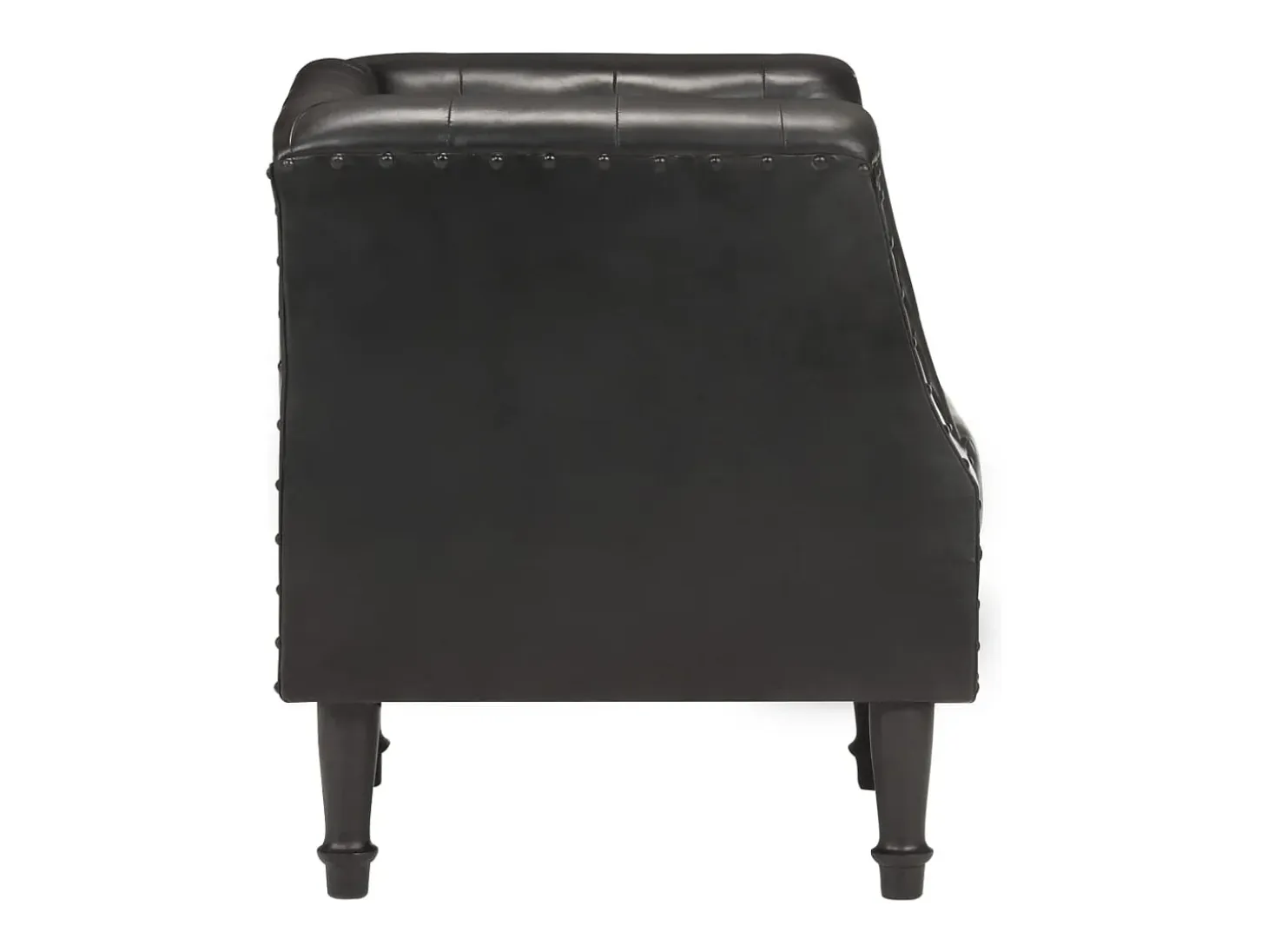 Sillón de cuero auténtico negro