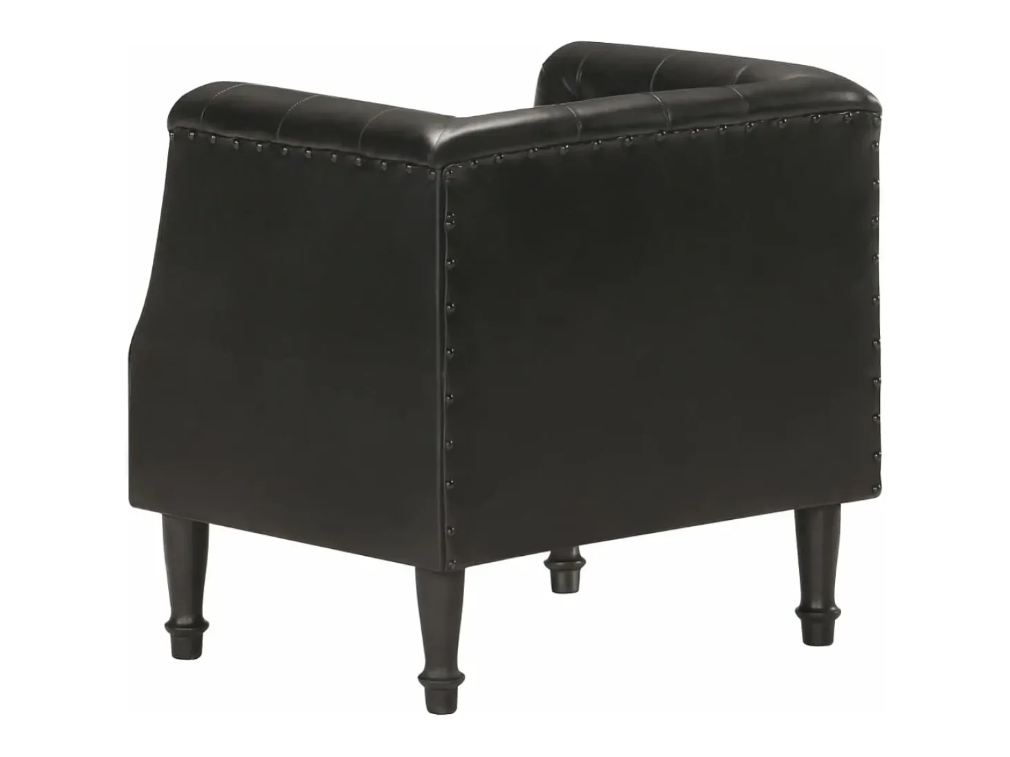 Sillón de cuero auténtico negro