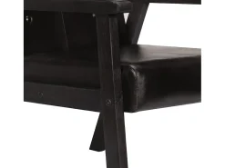 Sillón de cuero auténtico negro